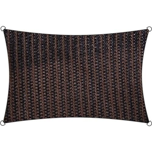 Thicken 95% Shading Hi-Quality Arc Rectangle Coffee Color Anti-UV Gazebos Sun Shade Net Yard Terrace Awnings Canopy Sun Sails