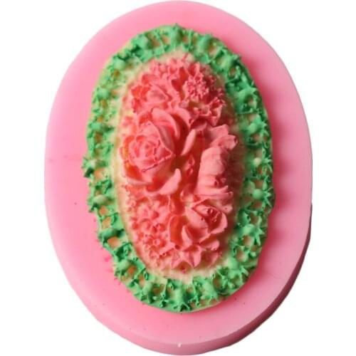 Vintage Frame Border Flower Mould Cake Fondant Gumpaste Mold for Sugarcraft Cupcake Topper Decoration Chocolate Baking Tool