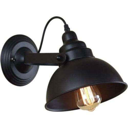Vintage Wall Lamp E27 Industrial Wall Sconce Black Wall Light for Indoor Lighting Adjustable Retro Loft Bedside bedroom light