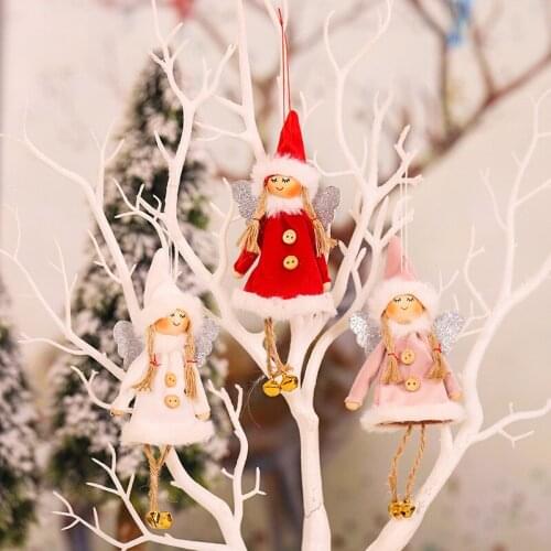 Knitted Angel Dolls Kit Xmas Tree Pendant Drop Ornament Christmas Hanging Decoration Festival Party Decor New Year Gift Gift Box