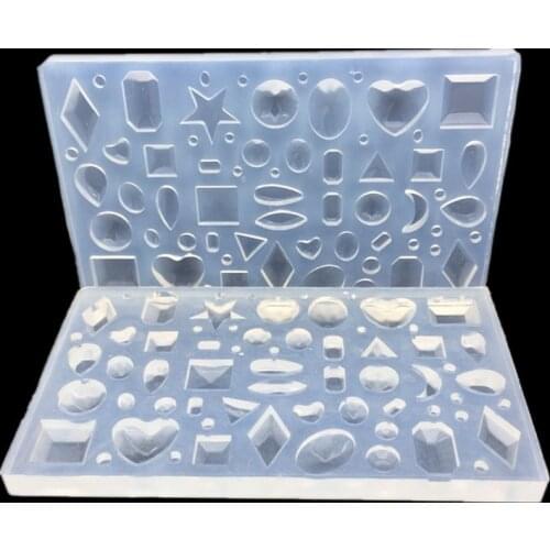 DIY Mirror Jewelry Crystal Epoxy Silicone Mold Love Geometry Moon Stars Variety of Gemstone Pendants Resin Handmade Jewelry