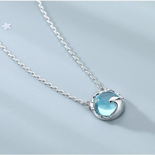 Dainty 925 Sterling silver wave necklace for women female chain pendant luxury Fine emme 2019 Women Accessories Jewelry 2019