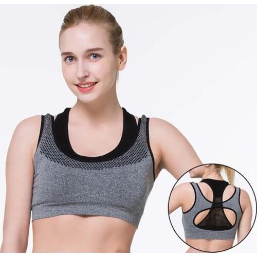 Womens Fashion Comfortable And Breathable High Impact Sports Underwear Shockproof No Steel Ring Yoga Bra