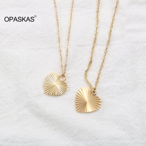 Vintage Love Necklace Titanium Steel Gold Plated Clavicle Chain Simple Jewelry for Women Girl PT