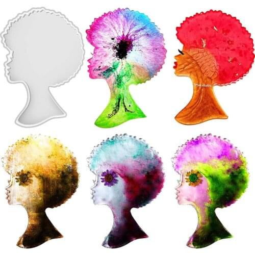 1pcs Explosion Head Black Female Crystal Epoxy Resin Mold DIY Art Ornament Set Jewelry Silicone Mold Handmade