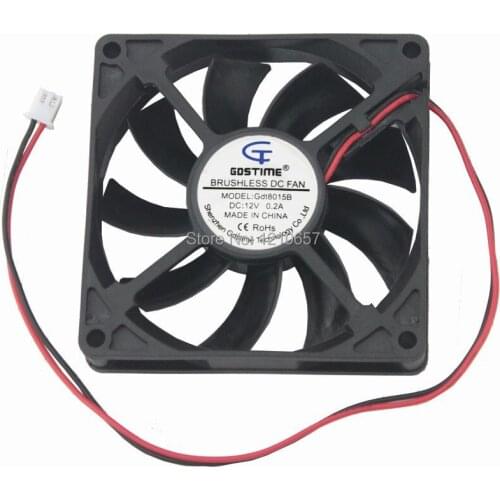 100 PCS lot Gdstime 8cm 80mm x 15mm DC PC CPU Computer Cooling Fan 12V Ball Bearing