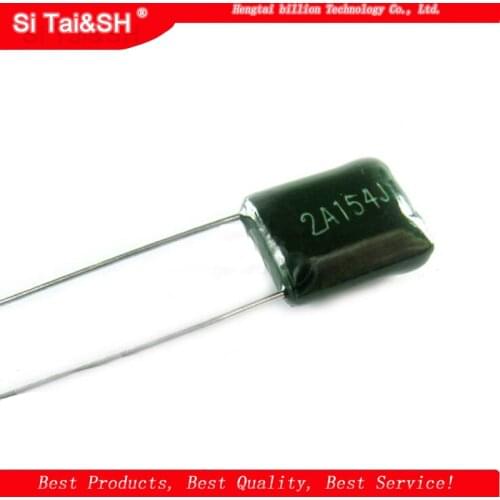 20pcs Polyester film capacitor 100V 120nF 150nF 220nF 330nF 470nF 2A124J 2A154J 2A224J 2A334J 2A474J