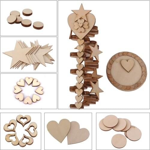 200 Pieces Unfinished Wood Slices Round Disc Circle Wood Pieces Wooden Cutouts Ornaments for Craft and Decoration (0.57 Inch)