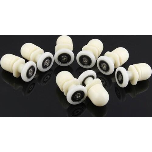 4pcs-8pcs/set Single Plastic Shower Door Rollers Wheel Runner Diameter 22mm,23mm,25mm,27mm with Eccentric shaft and white color