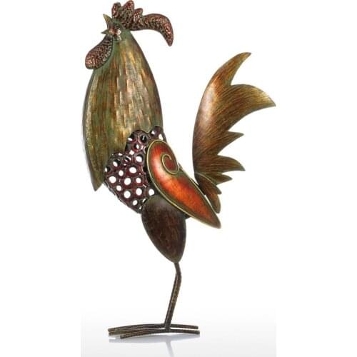 47CM IRON ROOSTER HOME DECOR IRON CRAFT GIFT HANDICRAFT ANIMAL ORNAMENT ANIMAL FIGURINE VINTAGE HOME DECOR NEW YEAR GIFT R2095