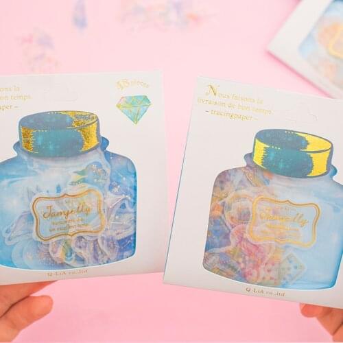 48pcs/pack Kawaii Bottle Design DIY Decorative Stickers Phone Bottle Sealing Decor Stick Label Bookmarks Stationery Sticker