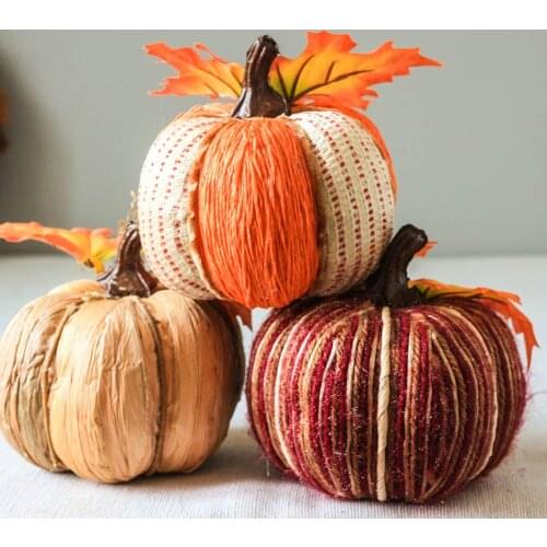 5.5" Pumpkin Handmade Thanksgiving Day Pumpkin Home Decoration Accessories Fall Village Rustic Pumpkins Wedding Decorations