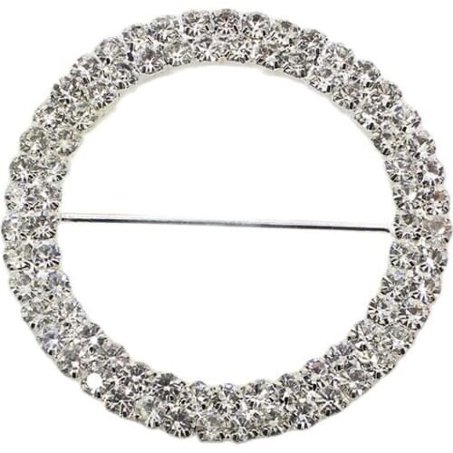 5 Pcs/Lot 5.6cm Rhinestone Buckle, Silver Metal, Wedding Supplies, Ribbon Slide Buckle, Gift Decoration Buckle, DIY Accessories