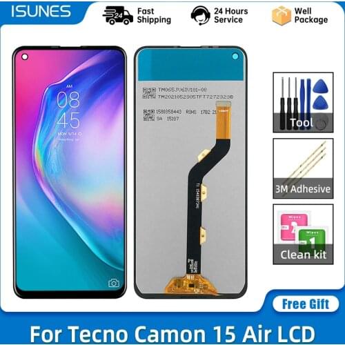 6.6" Original For Tecno Camon 15 Air CD6 LCD Display Touch Screen Digitizer Assembly New Camon15 Air Repair Replacement Parts