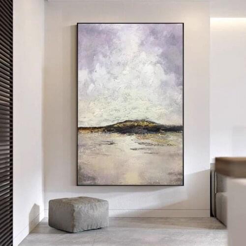 Handmade Abstract Oil Painting Wall Art Landscape Picture Minimalist Modern On Canvas Decorative For Living Room No Frame