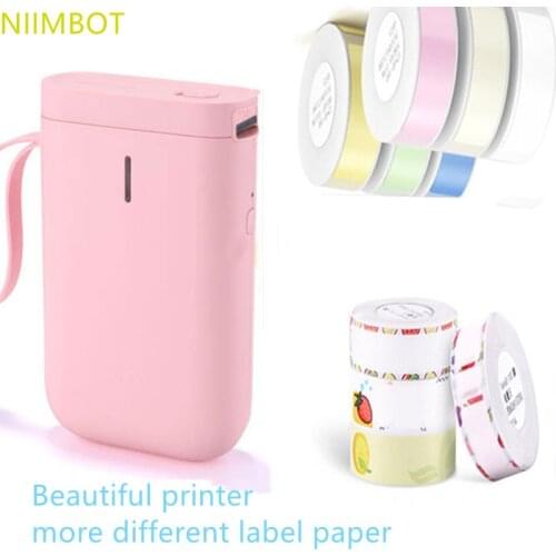 Nimbot d11 Wireless tag printer Handheld Pocket labels bluetooth printer thermal label printer Home printer(Pink White printer)