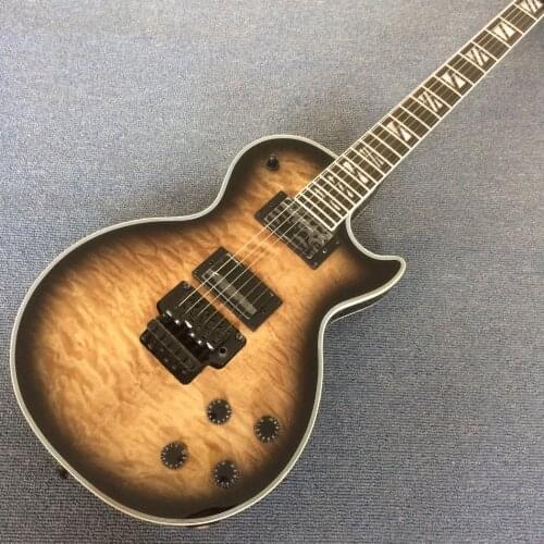 Rosewood fingerboard electric guitar, Black hardware, Double tremolo bridge electric guitar, Free shipping