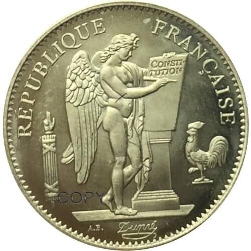 France 1900 A 50 FRANCS GOLD COIN BRASS METAL COPY COIN