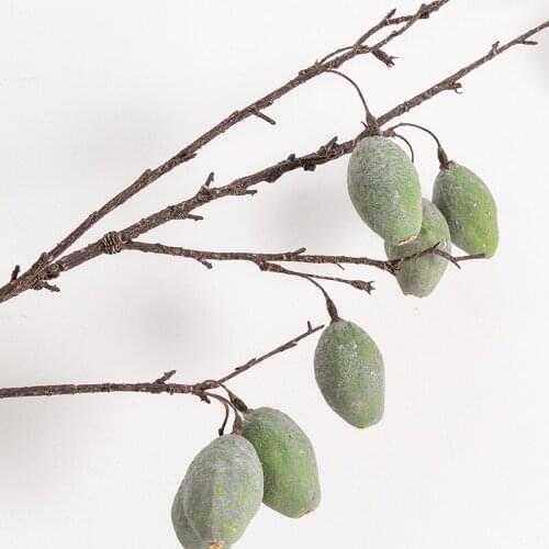 Fake Long Beach Plant 85cm Simulated Fruit Branch Fake Wood Beach Decoration Accessories Articial Green Plant Small Fake Flowe