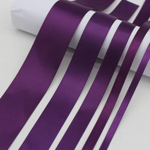 5 Meter/Lot Plum Satin Ribbon Double Face Grosgrain Ribbon For DIY Girls Hair Bows Crafts Accessories 6mm 9mm 16mm 25mm 38mm