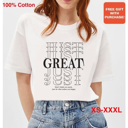 BLINGPAW Minimalist Black Letter Print T-shirt Women White Cotton Women Top&Tees Summer Femme Custom Tee Shirts Slogan Tshirt