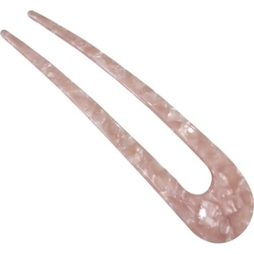 Minimalist Celluloid Acetate Hair Stick Fork Marble Leopard Print 2 Prongs U-Shaped Hairpin Clip Large Updo Chignon Pin