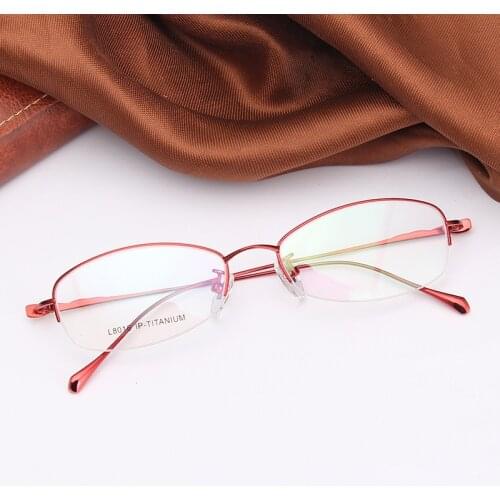 New Pure Titanium Womens Glasses Frame Ultra Light Without Foot Set Personality Fashion Myopia Frame Temperament White Collar