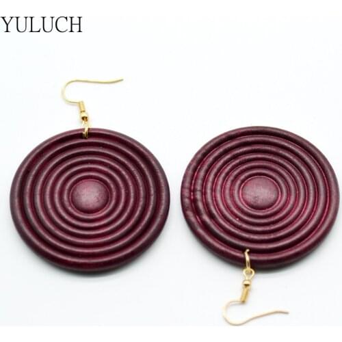 Pair new design good african wood earrings Latest new arrival Round new design quality