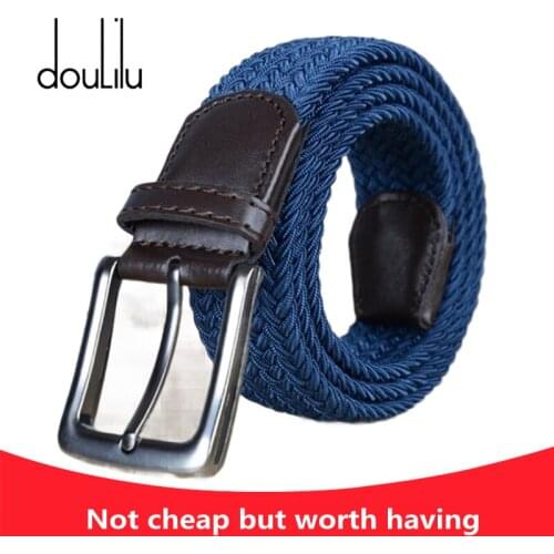 Belts For Men Nonporous Pin Buckle Luxury Brand Designer Vintage Waist Belt High Quality Elastic Boho Weaving Jeans Wide Strap