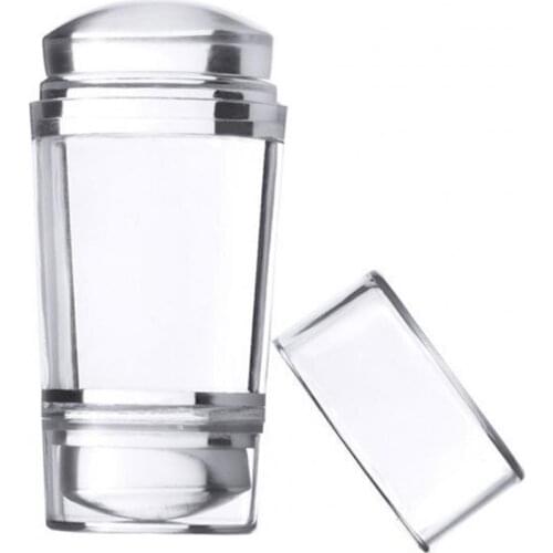 Double Head Nail Stamper Non-Deformed with Scraper Silicone Seal Nail Stamping Printing Tips Tool with Scraper for Manicure