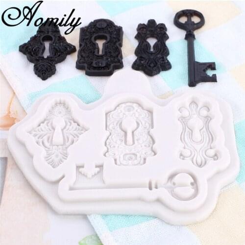 Aomily Retro Keyhole Silicone Molds Cake Chocolate Mold Wedding Cake Decorating Tools Fondant Sugarcraft Soap Mould Baking Tools