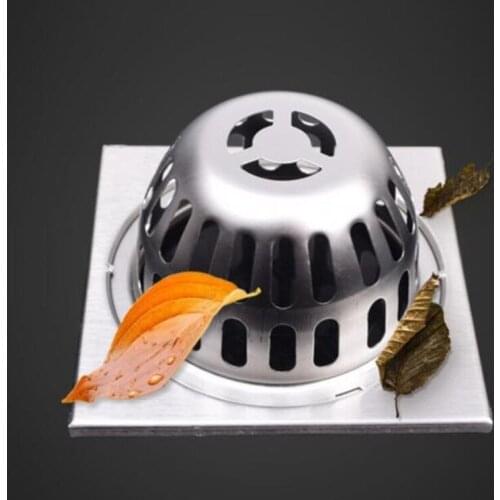 10-15cm stainless steel balcony floor drain square round brushed straight fall anti-leaf garbage floor drain