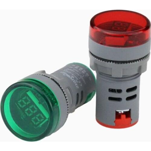 LED Voltmeter Voltage Meter Indicator Pilot Light Ammeter Ampermetre 60-500V AD16-22DS 12V 24V 220V 22MM,Indicator Switch