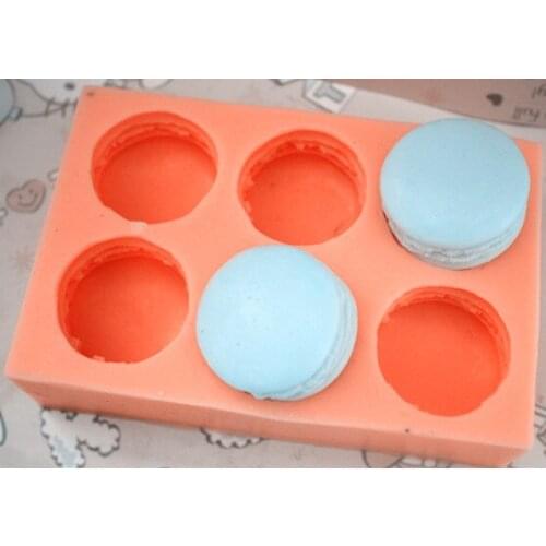 Great-Mold 6 Cavities Macarons Soap Mold Handmade Silicone Mold Food Grade Cake Molds