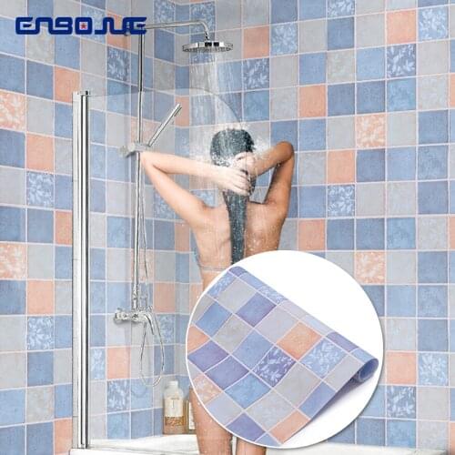 Vinyl Bathroom Waterproof Wall Sticker Toilet Bath Tiles Moisture-Proof Wallpaper PVC Thick Self Adhesive Mosaic Renovation Film