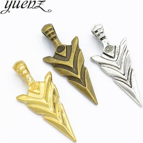 YuenZ 2pcs Metal pendants arrow charms for jewelryl making 48*20mm M33