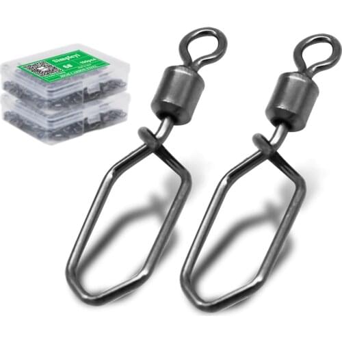 50-100pcs/1box Hooked Snap Pin Stainless Steel Fishing Barrel Swivel Safety Snaps Hook Lure Accessories Connector Snap