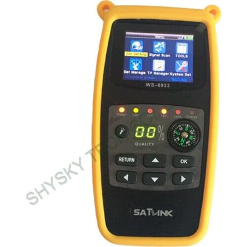 1 Piece Genuine SATLINK WS-6933 DVB-S/S2 FTA C KU Band Digital Satellite TV Receiver Satellite Meter Finder with Compass