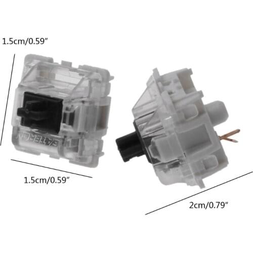 10Pcs/pack Gateron SMD Black Switches Mechanical Keyboard 3pins Gateron MX Switches Transparent Case fit GK61 GK64 GH60