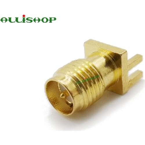 ALLISHOP 5Pcs RP-SMA Female Plug Bulkhead Solder PCB Mount RF Connector RP SMA Female Connector Adapter Coax Coaxial Adapter