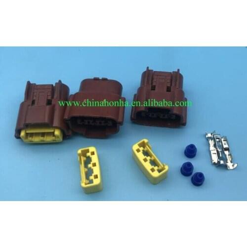 Free shipping brown 3pins car waterproof auto connector 6098-0142 (yellow clip) (2.2) female sensor TPS connector