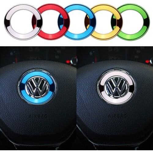 Car steering wheel shiny decorative sequin circle sticker for Volkswagen VW BEETLE PASSAT TIGUAN POLO car stickers styling