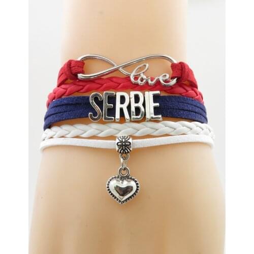 Infinity love Serbia Bracelet heart Charm bracelet Serbia gift bracelet fashion Serbia man bangles