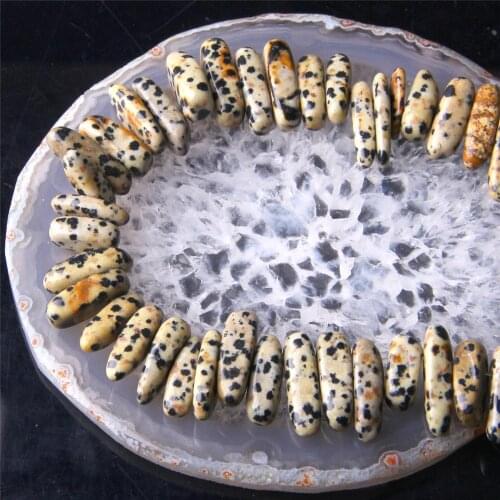 Natural Speckled Stone Beads Point Stick Shape Loose Spacer Bead For Jewelry Making Necklace Bracelet DIY 10-24mm Strand 15.5 "