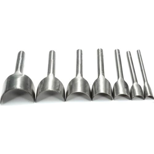 CNIM Hot 7pcs Diy Steel Leather Craft Half Round Cutter Punch Strap Tools Belt Wallet End Tactical Garden Handwork Tools 10-40