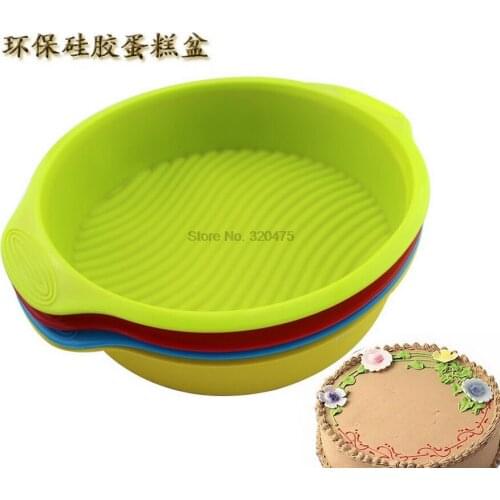 By dhl 50pcs 9 inch DlY Round Shape 3D Silicone Cake Mold Baking Tools Bakeware Maker Mold Tray Baking