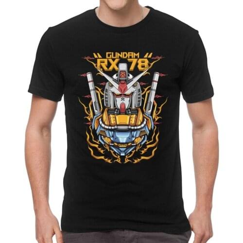 Gundam RX-78 Tshirts Men Casual Tees Top Cotton T Shirt Short Sleeve Anime Mech Robot Manga Mecha Japan Harajuku Gunpla T-shirt