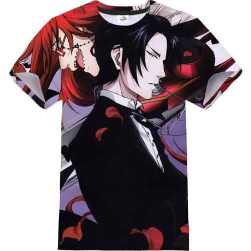 Fashion Anime Black Butler 3D Printing T-shirt Men Women Sports Casual O-Neck Streetwear Tshirt Harajuku Trendy Hip Hop T Shirt