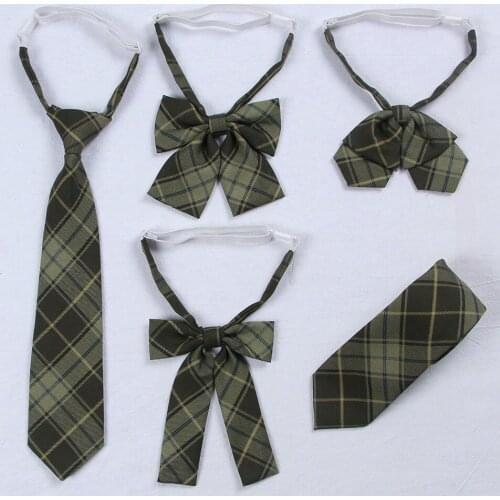 5pcs Jk Bow Tie Striped Solid School Uniform Collar Butterfly Cravat Japanese High School Girls Students Preppy Chic Adjustable