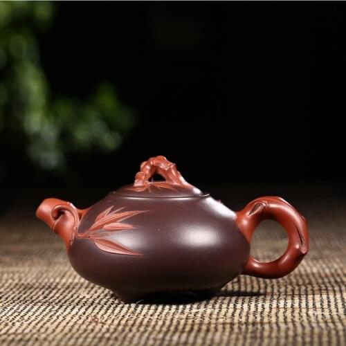 Yixing recommended 210 ml undressed ore poetic age of purple clay pot all hand applique a undertakes the teapot
